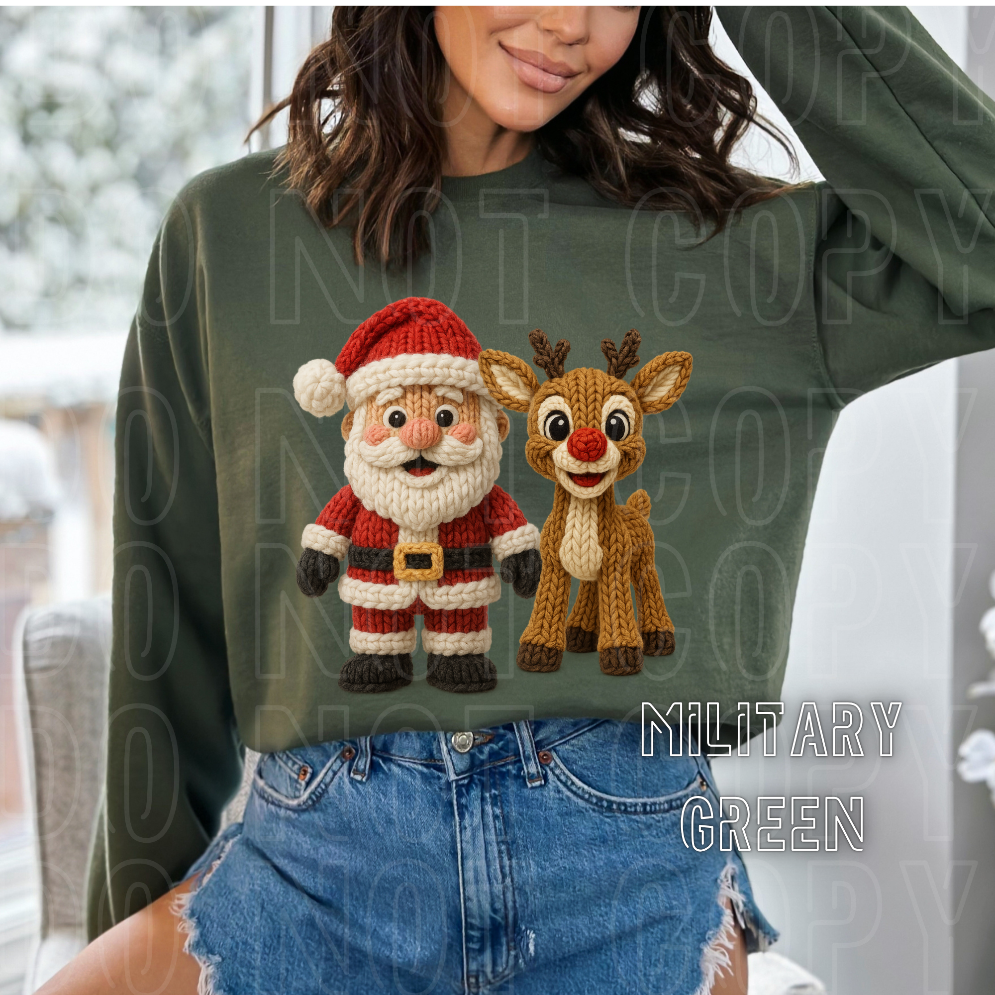 Rudolph and Santa faux Yarn