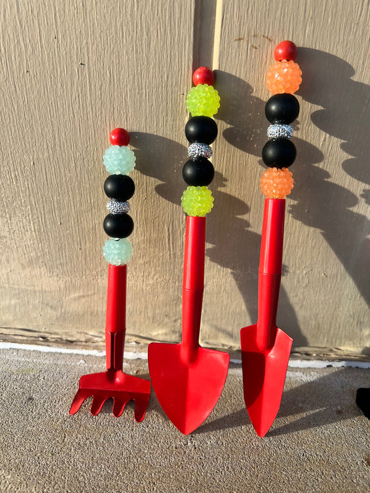Mini beaded garden tools