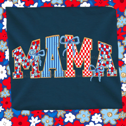 Mama Checkered Floral Stripes